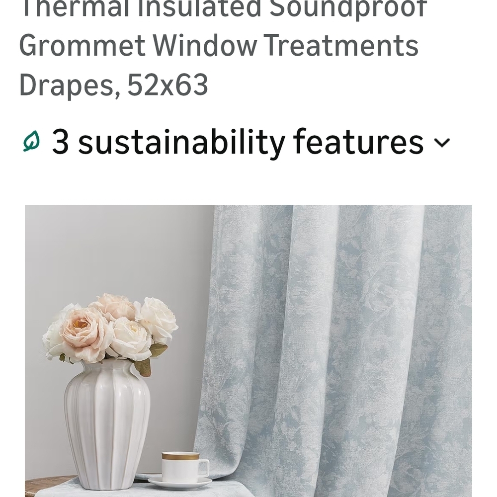 Elegant Floral Patterned Drapes - Blue